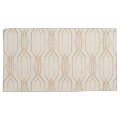 Art Deco Linen & Gold Kissenbezug (Vorderseite-Rechts)