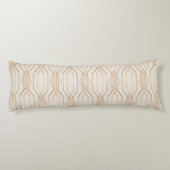 Art Deco Linen & Gold Seitenschläferkissen (Rückseite)