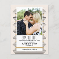 Art Deco Lines, Gold & Black Foto Save the Date