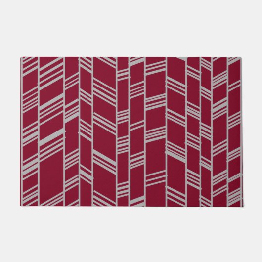 Art Deco Lines - Maroon Fußmatte (Vorderseite)