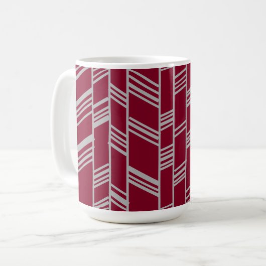 Art Deco Lines - Maroon Kaffeetasse (Vorderseite Links)