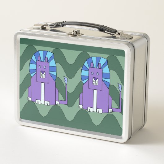 Art Deco Lions lunchbox (Vorderseite)
