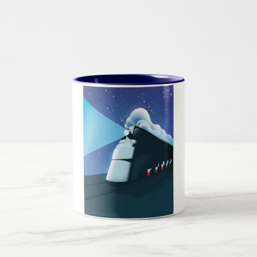 Art Deco Locomotive Zweifarbige Tasse (Mittel)