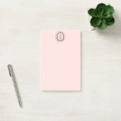 Art-Deco-Logo auf Monogramm in Rosa Post-it Klebezettel (Büro)
