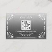 Art Deco Logo Silver Visitenkarte (Vorderseite)