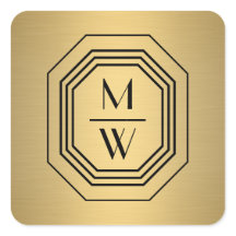 Art-Deco-Logos für Monogramme auf Imitaten Gold