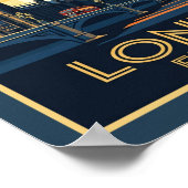Art Deco London England Big Ben Poster (Ecke)