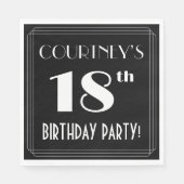 Art Deco Look 18th Birthday Party With Custom Name Serviette (Vorderseite)