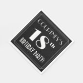 Art Deco Look 18th Birthday Party With Custom Name Serviette (Ecke)