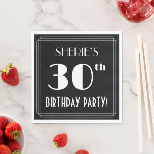 Art Deco Look 30. Geburtstag Party mit Individuell Serviette