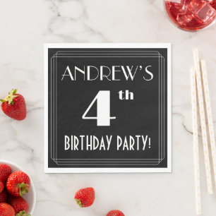 Art Deco Look 4. Geburtstag Party mit Individuelle Serviette