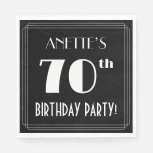 Art Deco Look 70. Geburtstagsparty mit Individuell Serviette