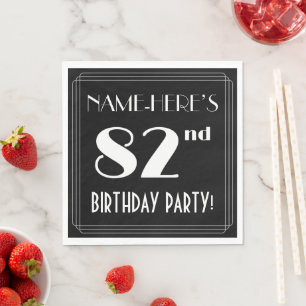 Art Deco Look 82. Geburtstagsparty mit Individuell Serviette