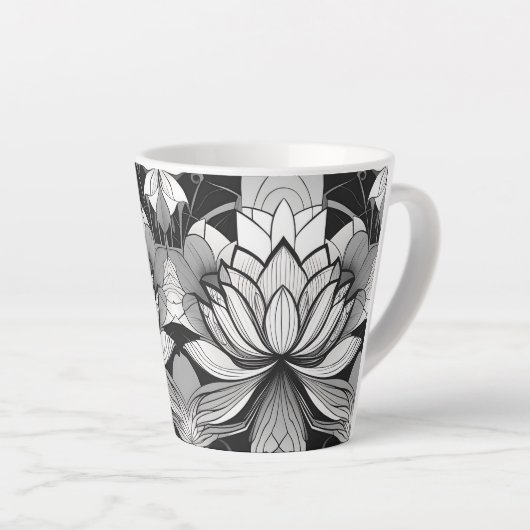 Art Deco Lotus 12oz Tasse (Rechte Ecke)