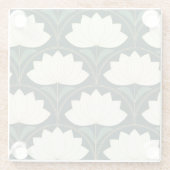 Art Deco Lotus - Blume über das Goldene Fans Muste Glasuntersetzer (Rückseite)