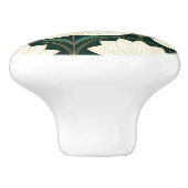 Art Deco Lotus - Blume über das Goldene Fans Muste Keramikknauf (Seitenansicht)