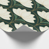 Art Deco Lotus Blume über Golden Fan Formen Geschenkpapier (Ecke)