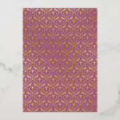 Art Deco Lotus Folieneinladung (Rückseite)