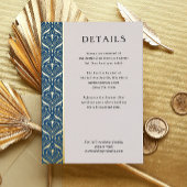 Art Deco Lotus Gold Wedding Details Karte