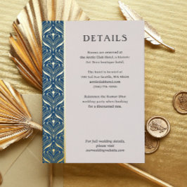 Art Deco Lotus Gold Wedding Details Karte