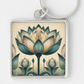 Art Deco Lotus Schlüsselanhänger (Vorne)