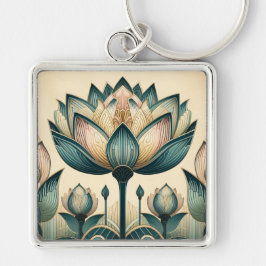Art Deco Lotus Schlüsselanhänger