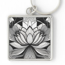 Art Deco Lotus Schlüsselanhänger
