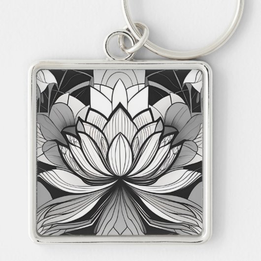 Art Deco Lotus Schlüsselanhänger (Vorne)