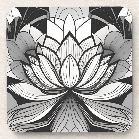 Art Deco Lotus Untersetzer Set (Vorderseite)