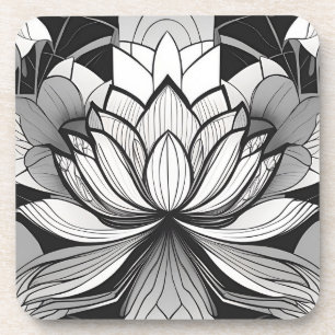 Art Deco Lotus Untersetzer-Set Getränkeuntersetzer