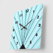 Art Deco Lüfter Design Blue Square Wall Clock Quadratische Wanduhr (Winkel)