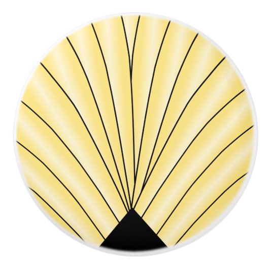 Art Deco Lüfter Design Gelbe Keramik Knock Keramikknauf (Vorderseite)