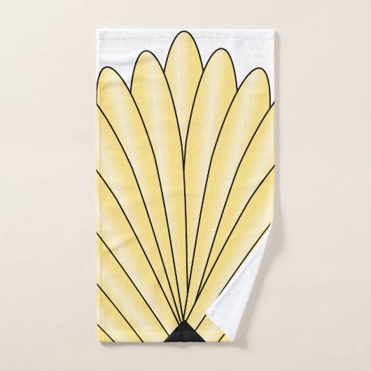 Art Deco Lüfter Design Gelbes Badetuch Set (Handtuch)