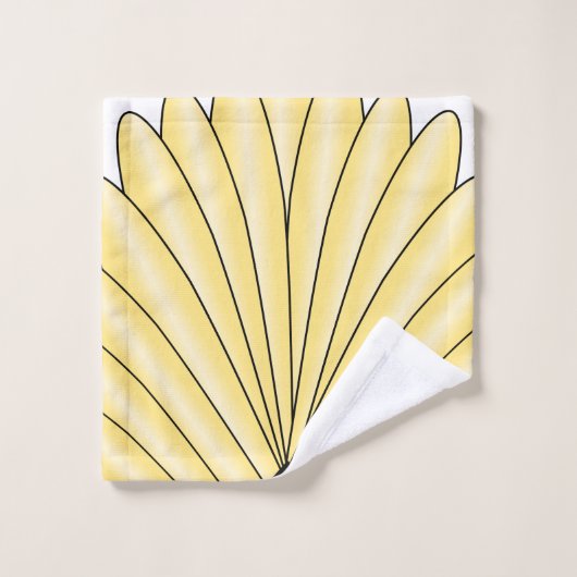 Art Deco Lüfter Design Gelbes Badetuch Set (Waschlappen)