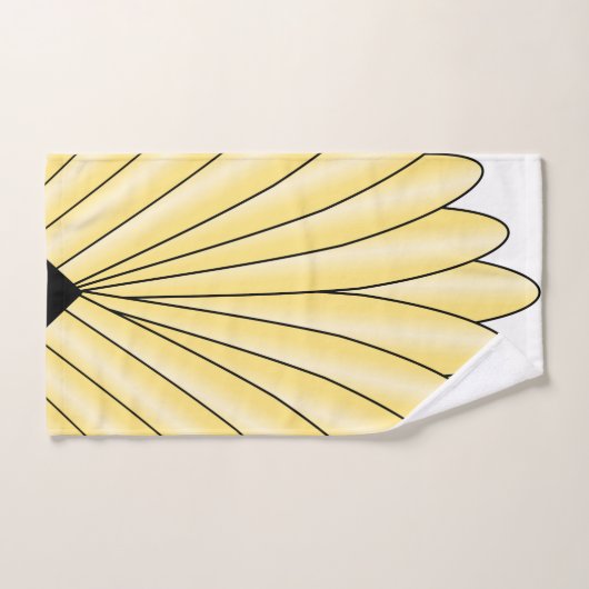 Art Deco Lüfter Design Gelbes Badetuch Set (Handtuch)