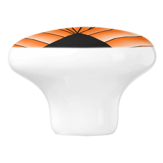 Art Deco Lüfter Design Orange Keramik Knock Keramikknauf (Seitenansicht)