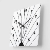 Art Deco Lüfter Design Schwarz-Weiß Quadratische Wanduhr (Winkel)