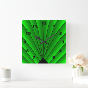 Art Deco Lüfter Design Uhr Grüne Wand