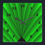 Art Deco Lüfter Design Uhr Grüne Wand<br><div class="desc">Wall clock art deco design that you can customise with any text of your choice. Should you require any help with customising then contact us through the link on this page. Art deco wall clock.</div>