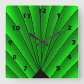 Art Deco Lüfter Design Uhr Grüne Wand (Vorderseite)