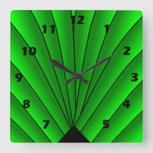 Art Deco Lüfter Design Uhr Grüne Wand