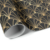 Art Deco Lüfter-Oval geometrisches Musterdesign Geschenkpapier (Rolleneckpunkt)
