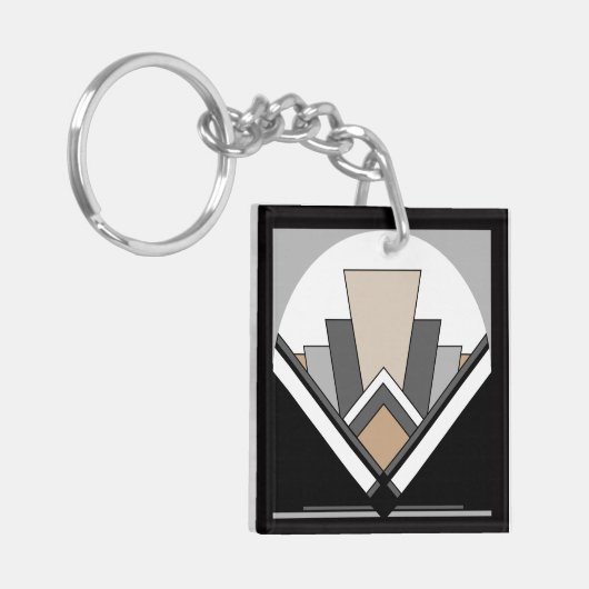 Art-Deco-Lüfterausdruck Schlüsselanhänger (Vorderseite links)