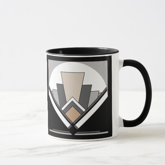 Art-Deco-Lüfterausdruck Tasse (Rechts)