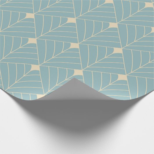 Art Deco-Lüftermuster bei Enteneiern in Blau und B Geschenkpapier (Ecke)