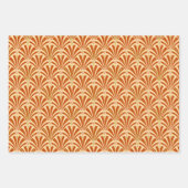Art Deco Lüftermuster, Dunkelblau, Orange, Violet Geschenkpapier Set (Vorderseite 2)