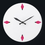 Art Deco Lüftermuster in Druckfarben Große Uhr<br><div class="desc">Das Deko-Fanmotiv wurde nach dem klassischen Muster in Rosa-,  Rot- und Schwarztönen hergestellt</div>