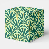 Art-Deco-Lüftermuster - Kiefer- und Minzgrün Geschenkschachtel (Rückseite)