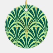 Art-Deco-Lüftermuster - Kiefer- und Minzgrün Keramikornament (Hinten)