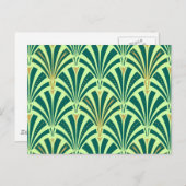 Art-Deco-Lüftermuster - Kiefer- und Minzgrün Postkarte (Vorne/Hinten)